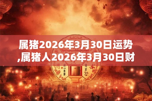 属猪2026年3月30日运势,属猪人2026年3月30日财运,生肖猪2026年3月30日运势