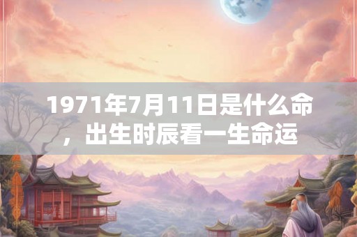 1971年7月11日是什么命,出生时辰看一生命运 1971年7月11日是什么命,出生时辰看一生命运