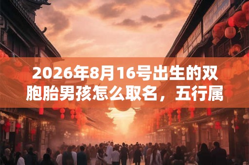 2026年8月16号出生的双胞胎男孩怎么取名，五行属什么