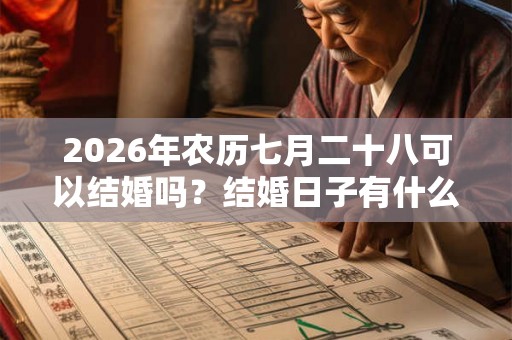 2026年农历七月二十八可以结婚吗?结婚日子有什么讲究? 2026年农历七月二十八可以结婚吗?结婚日子有什么讲究?
