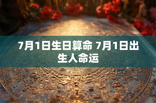 7月1日生日算命 7月1日出生人命运
