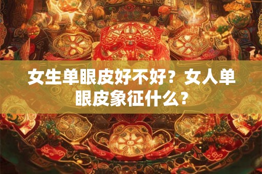 女生单眼皮好不好？女人单眼皮象征什么？