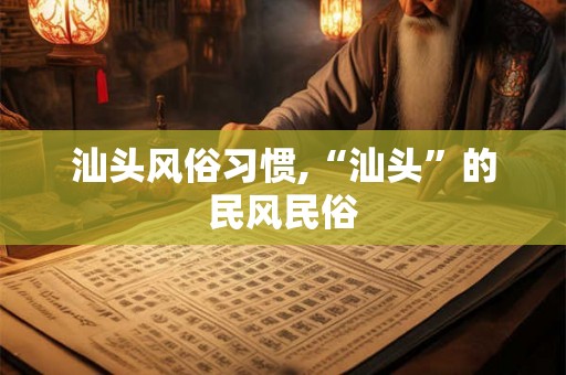 汕头风俗习惯,“汕头”的民风民俗