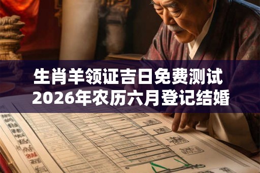 生肖羊领证吉日免费测试 2026年农历六月登记结婚的好日子 生肖羊领证吉日免费测试 2026年农历六月登记结婚的好日子