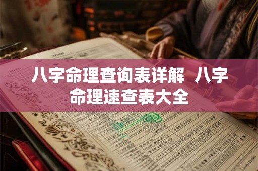 八字命理查询表详解  八字命理速查表大全