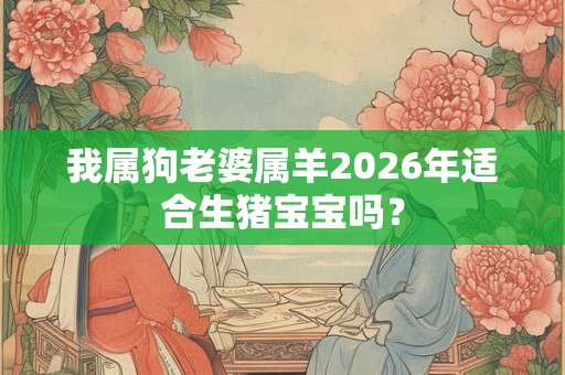 我属狗老婆属羊2026年适合生猪宝宝吗？