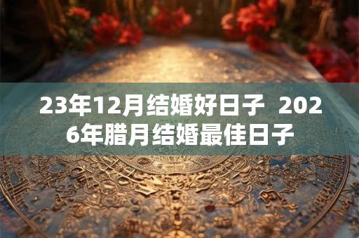 23年12月结婚好日子  2026年腊月结婚最佳日子
