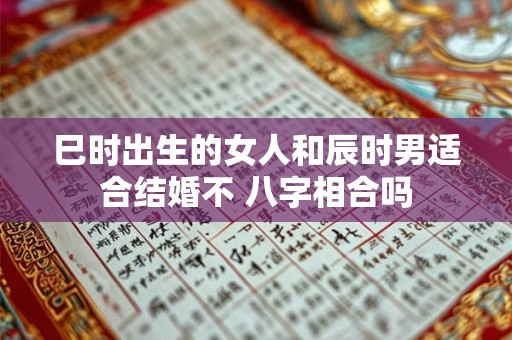 巳时出生的女人和辰时男适合结婚不 八字相合吗