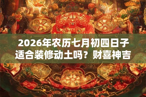 2026年农历七月初四日子适合装修动土吗？财喜神吉位在哪？