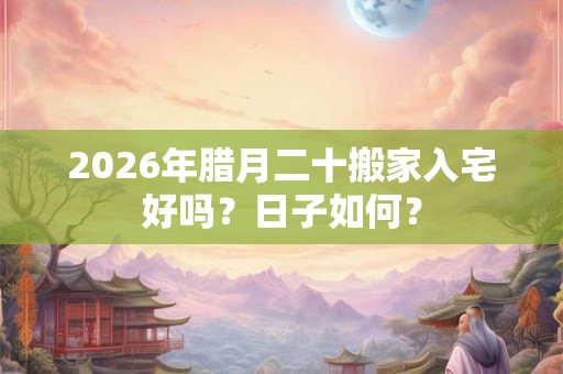 2026年腊月二十搬家入宅好吗？日子如何？