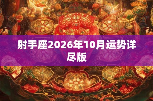射手座2026年10月运势详尽版