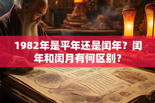 1982年是平年还是闰年？闰年和闰月有何区别？