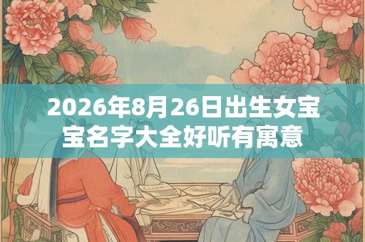 2026年8月26日出生女宝宝名字大全好听有寓意