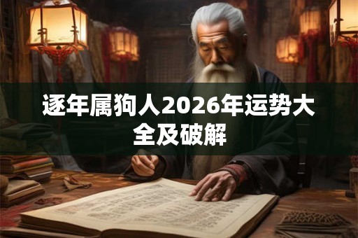 逐年属狗人2026年运势大全及破解