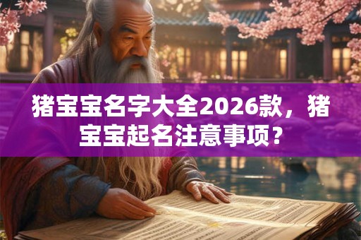 猪宝宝名字大全2026款,猪宝宝起名注意事项? 猪宝宝名字大全2026款,猪宝宝起名注意事项?