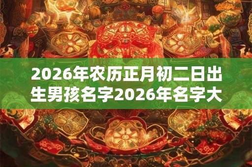 2026年农历正月初二日出生男孩名字2026年名字大全
