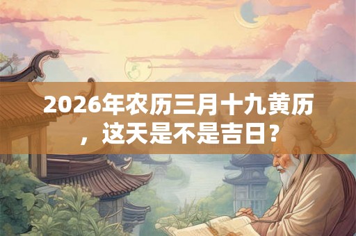 2026年农历三月十九黄历，这天是不是吉日？