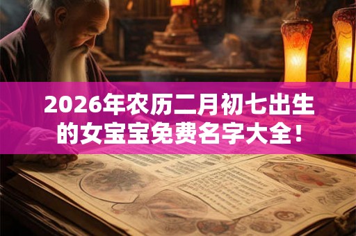 2026年农历二月初七出生的女宝宝免费名字大全! 2026年农历二月初七出生的女宝宝免费名字大全!