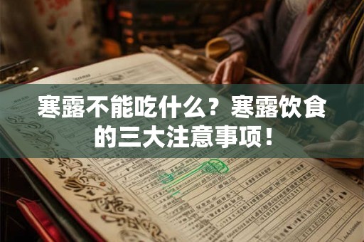 寒露不能吃什么?寒露饮食的三大注意事项! 寒露不能吃什么?寒露饮食的三大注意事项!