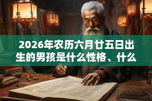 2026年农历六月廿五日出生的男孩是什么性格、什么命运