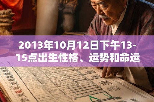 2013年10月12日下午13-15点出生性格、运势和命运