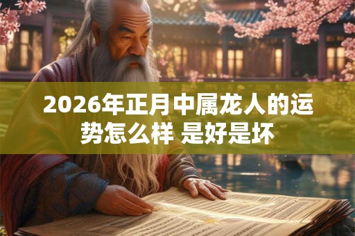 2026年正月中属龙人的运势怎么样 是好是坏