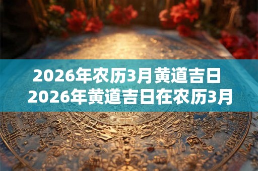 2026年农历3月黄道吉日 2026年黄道吉日在农历3月是哪天