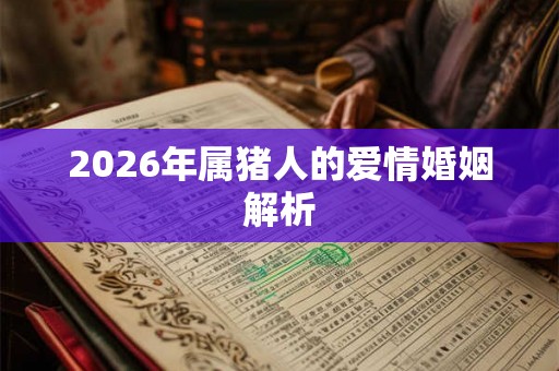 2026年属猪人的爱情婚姻解析