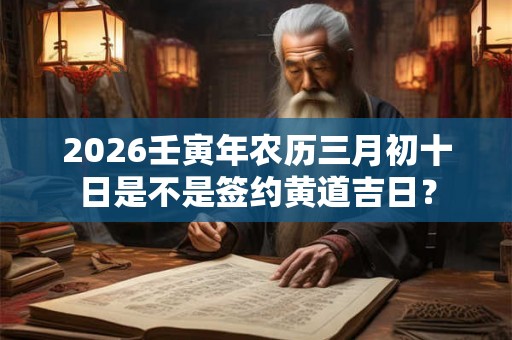 2026壬寅年农历三月初十日是不是签约黄道吉日？