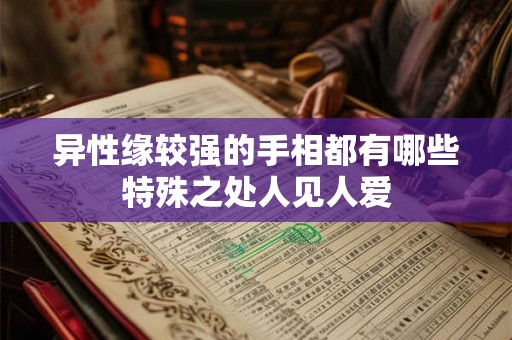 异性缘较强的手相都有哪些特殊之处人见人爱
