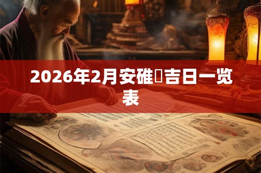 2026年2月安碓硙吉日一览表