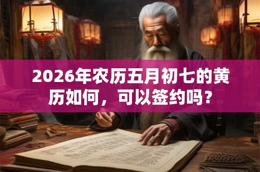 2026年农历五月初七的黄历如何，可以签约吗？