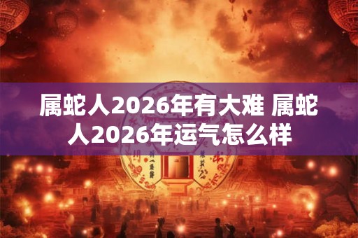 属蛇人2026年有大难 属蛇人2026年运气怎么样