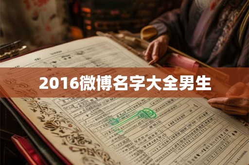 2016微博名字大全男生