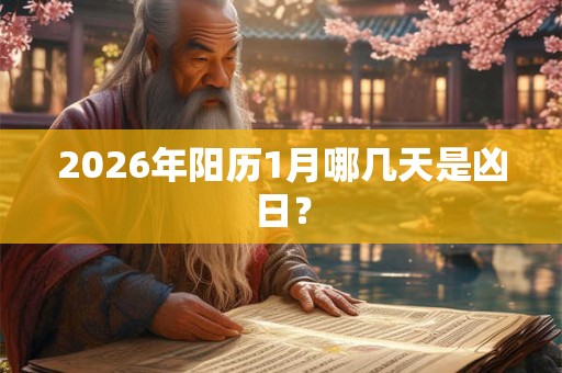 2026年阳历1月哪几天是凶日？