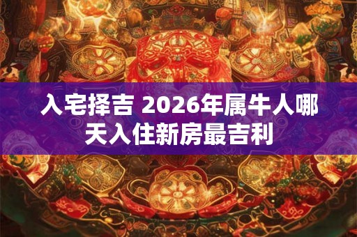 入宅择吉 2026年属牛人哪天入住新房最吉利