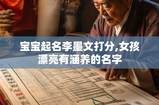 宝宝起名李墨文打分,女孩漂亮有涵养的名字