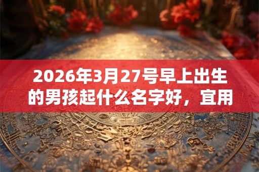 2026年3月27号早上出生的男孩起什么名字好，宜用哪些名字呢？