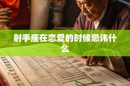 射手座在恋爱的时候忌讳什么