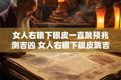 女人右眼下眼皮一直跳预兆测吉凶 女人右眼下眼皮跳吉凶预兆