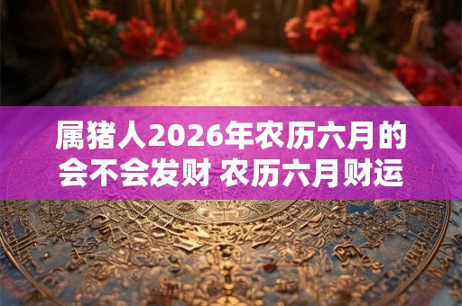 属猪人2026年农历六月的会不会发财 农历六月财运呈现下降趋势 属猪人2026年农历六月的会不会发财 农历六月财运呈现下降趋势