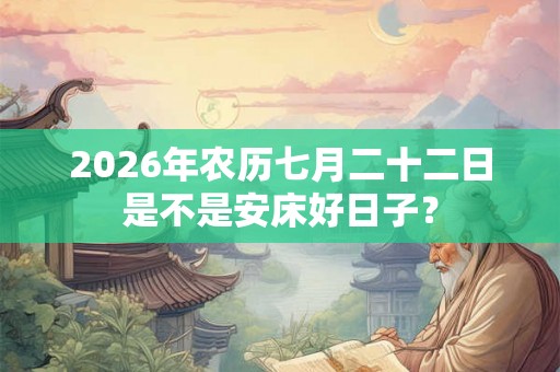 2026年农历七月二十二日是不是安床好日子？