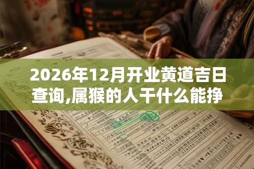 2026年12月开业黄道吉日查询,属猴的人干什么能挣钱 2026年12月开业黄道吉日查询,属猴的人干什么能挣钱