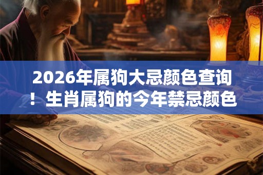 2026年属狗大忌颜色查询！生肖属狗的今年禁忌颜色是什么