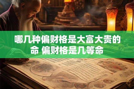 哪几种偏财格是大富大贵的命 偏财格是几等命