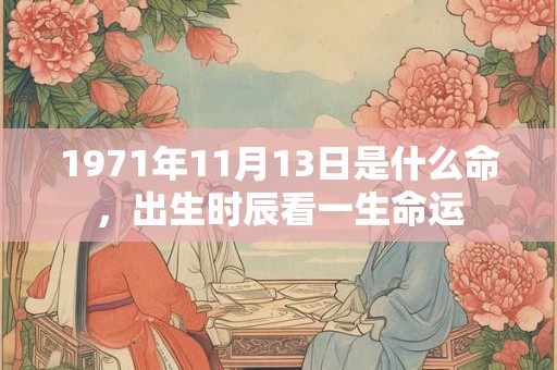 1971年11月13日是什么命，出生时辰看一生命运