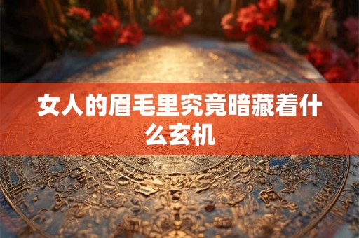 女人的眉毛里究竟暗藏着什么玄机
