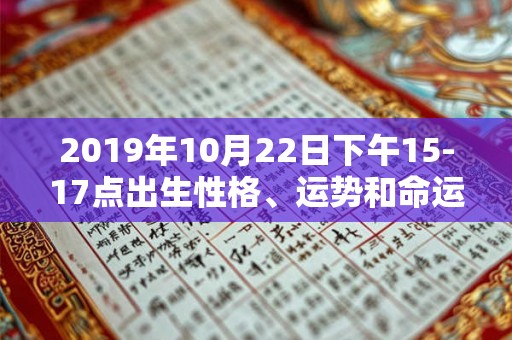 2019年10月22日下午15-17点出生性格、运势和命运