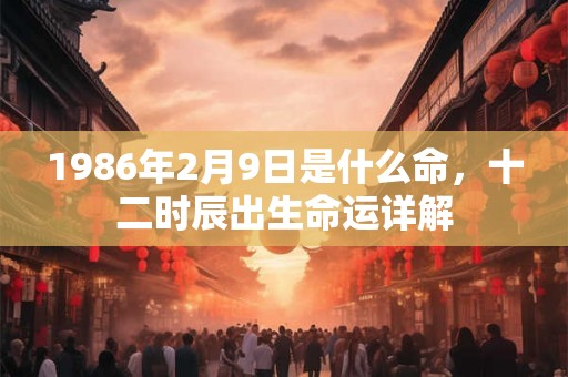 1986年2月9日是什么命,十二时辰出生命运详解 1986年2月9日是什么命,十二时辰出生命运详解