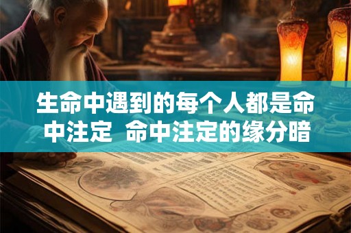 生命中遇到的每个人都是命中注定  命中注定的缘分暗示